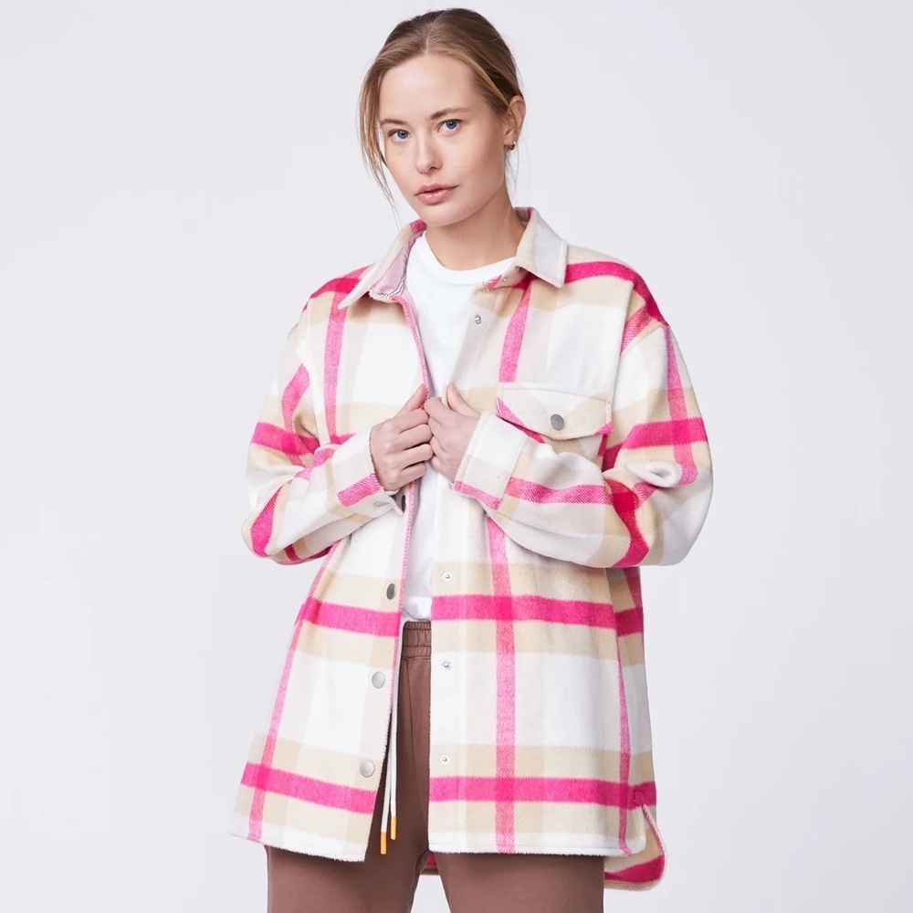 Monrow Plaid‎ Flannel Jacket NWT Size Large